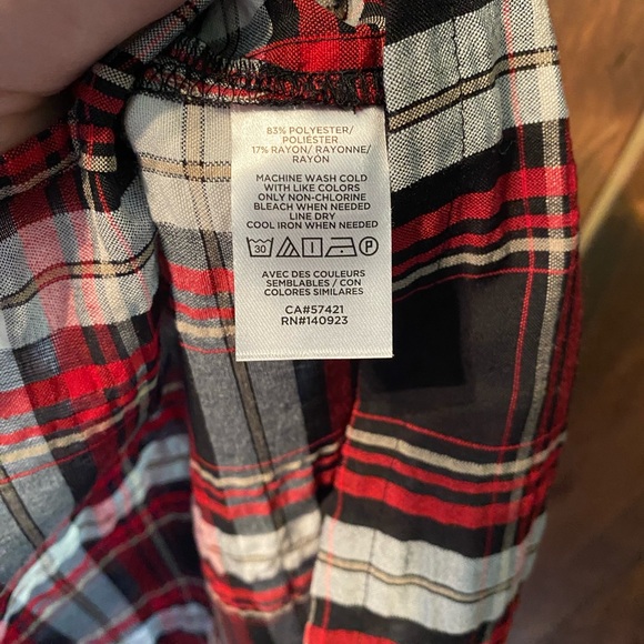 Loft Plaid Puff Sleeve Blouse - Picture 4 of 4